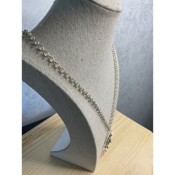 Silver Tone Byzantine Cross Black Cluster Beads - Picture 2 of 4